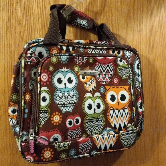 rockland owl tote tavel laptop bag with strap velcro closure new no tags multico - Picture 1 of 9